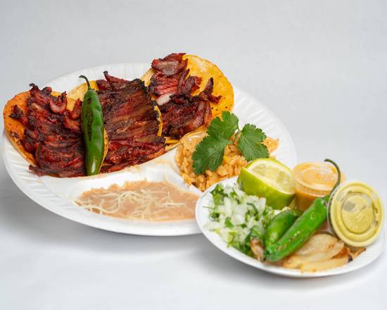 Order Taco Plate food online from Trompo Taqueria & Burgers store, Garland on bringmethat.com