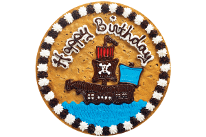 Order Pirate Ship Happy Birthday Cookie Cake food online from American Deli on Broad St. store, Athens on bringmethat.com