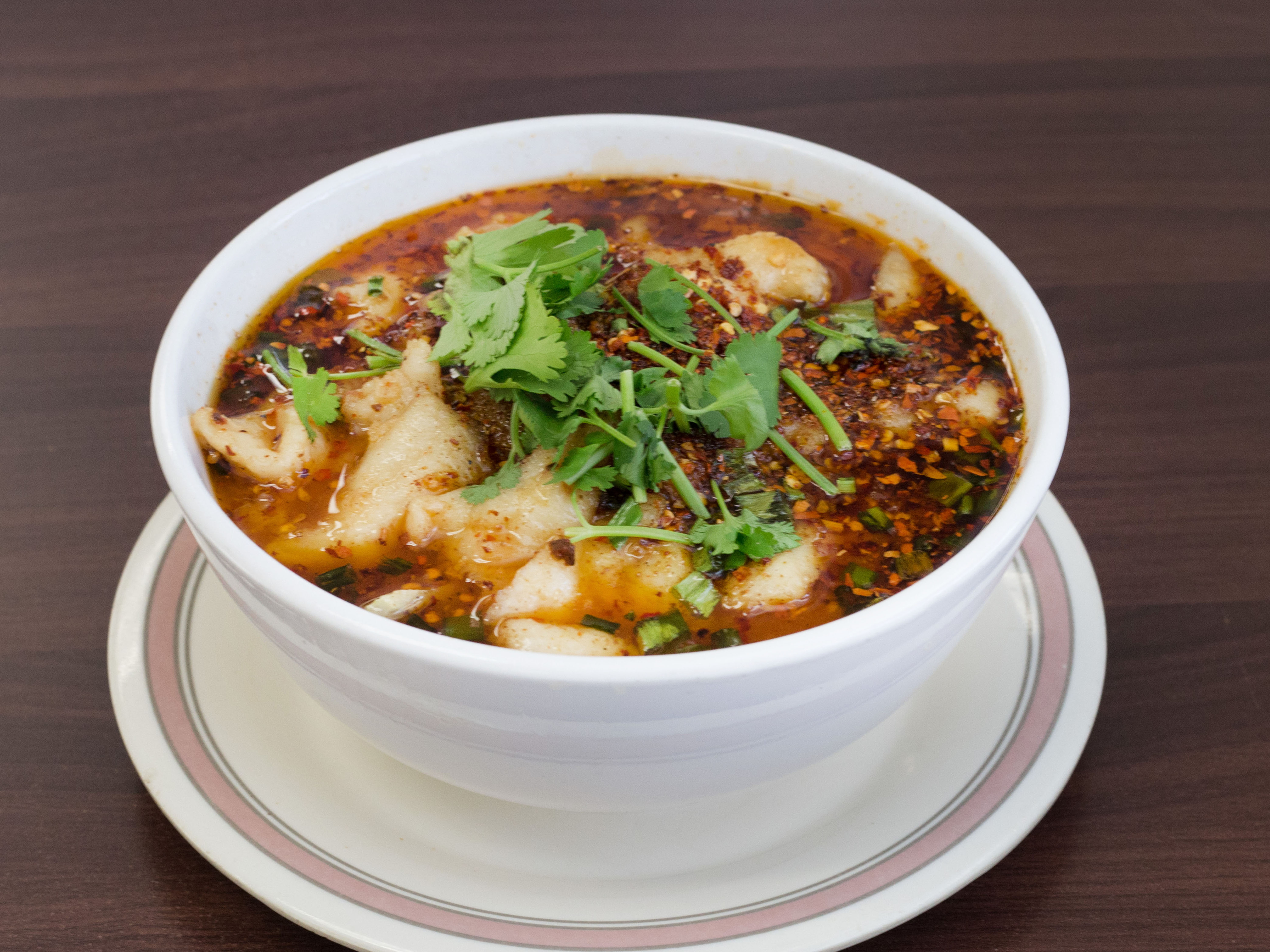 Order F3. Fish Fillet in Chili Oil 水煮鱼片 food online from China's Family Restaurant store, Austin on bringmethat.com
