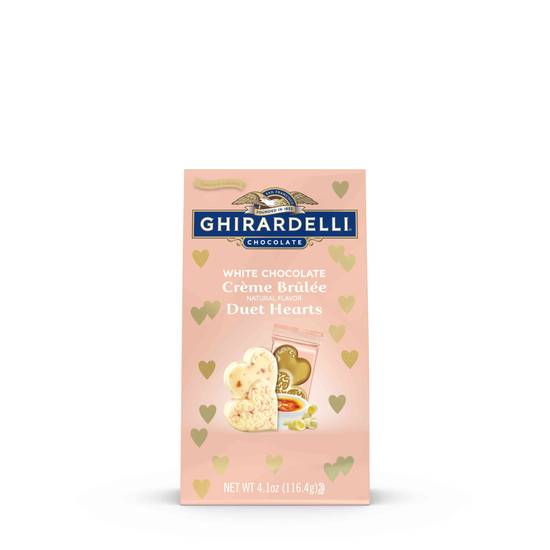 Order Ghirardelli White Chocolate Crème Brulee Duet Hearts Bag - 4.1 oz food online from Rite Aid store, GRAND BLANC on bringmethat.com