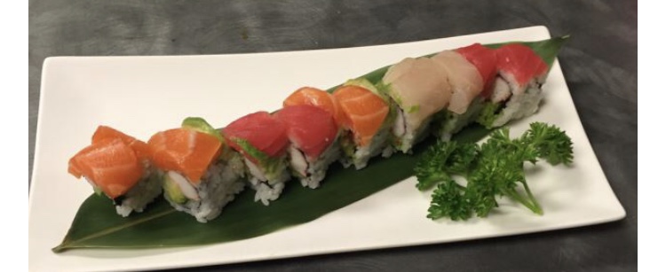 Order 1. Rainbow Roll food online from Fuji sushi Bloomsburg store, Bloomsburg on bringmethat.com