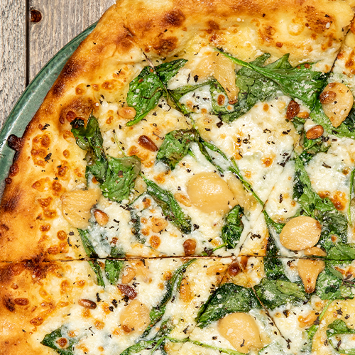 Order Spinach and Garlic Pizza food online from Spin! Neapolitan Pizza store, Overland Park on bringmethat.com