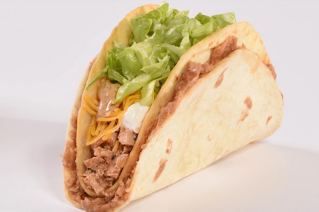 Order Double Crunch Chicken Taco food online from Amigos/Kings Classic store, Lincoln on bringmethat.com