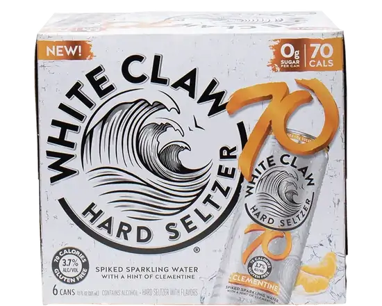 Order White Claw 70 Clementine 6pk 3.7% abv-12oz Cans food online from Sousa Wines & Liquors store, Mountain View on bringmethat.com