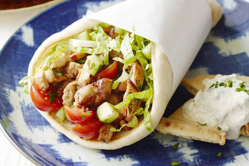 Order Chicken Shawarma Wrap food online from Sinbad Mediterranean Grill store, Marietta on bringmethat.com