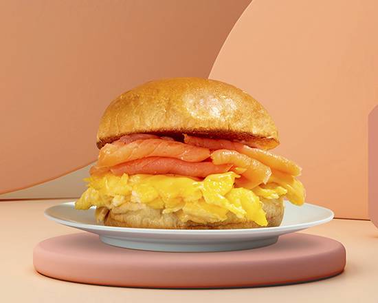 Order Smoked Salmon, Egg & Cheese Sandwich food online from Breakfast Beauties store, Murray on bringmethat.com