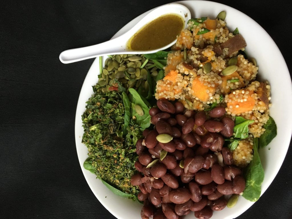 Order Spinach Quinoa Sweet Potato Bowl food online from Pat Greer's Kitchen store, Houston on bringmethat.com