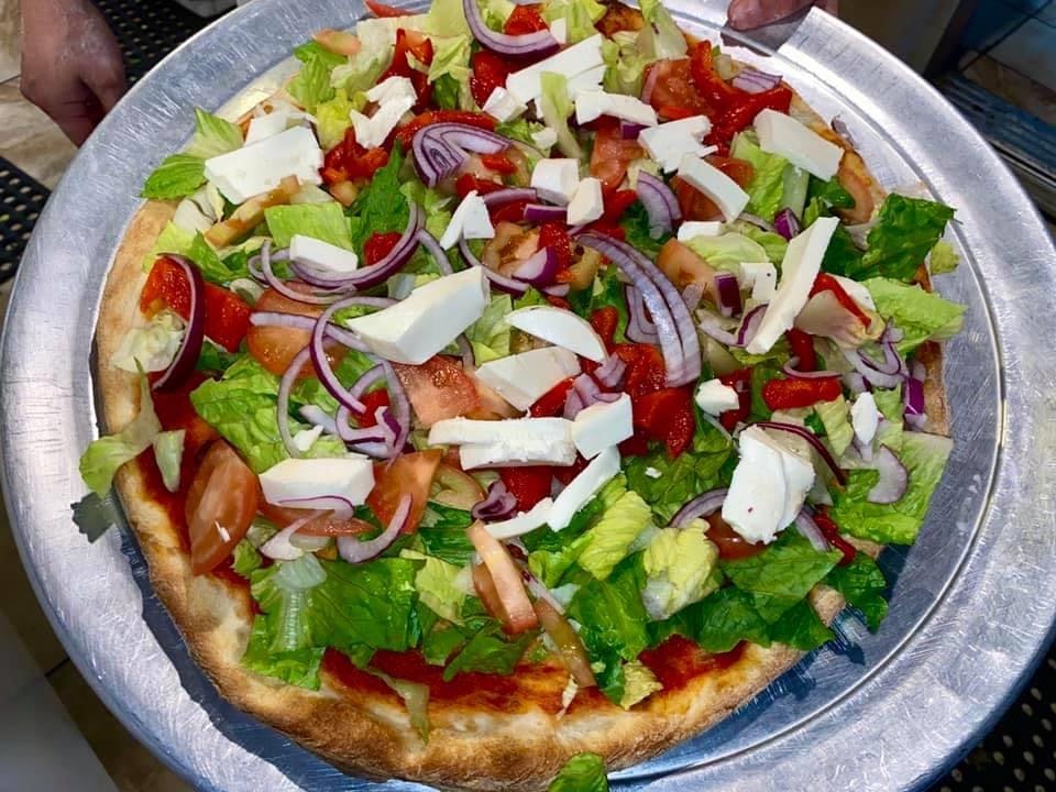 Order Salad Pie - Medium 14'' food online from Three Brothers Pizza & Italian Restaurant store, Oak Ridge on bringmethat.com
