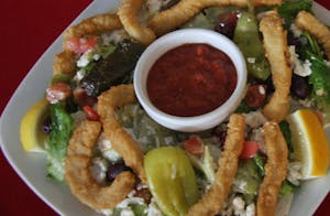 Order Calamari food online from Zorbas Fine Greek Cuisine store, Albuquerque on bringmethat.com