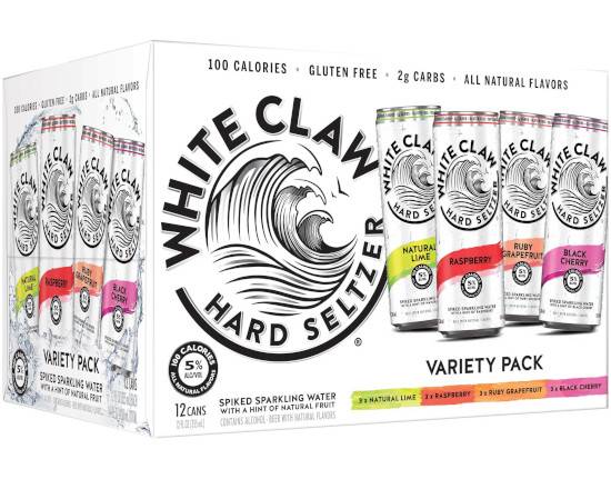Order White Claw Variety Pack, 12pk-12oz can hard seltzer (5.0% ABV) food online from Babaro Liquor Store store, Peabody on bringmethat.com