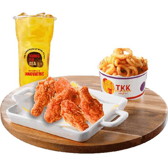 Order Spicy Wings Combo (4pc/6pc) food online from Kung Fu Tea & Tkk Fried Chicken store, Lexington on bringmethat.com