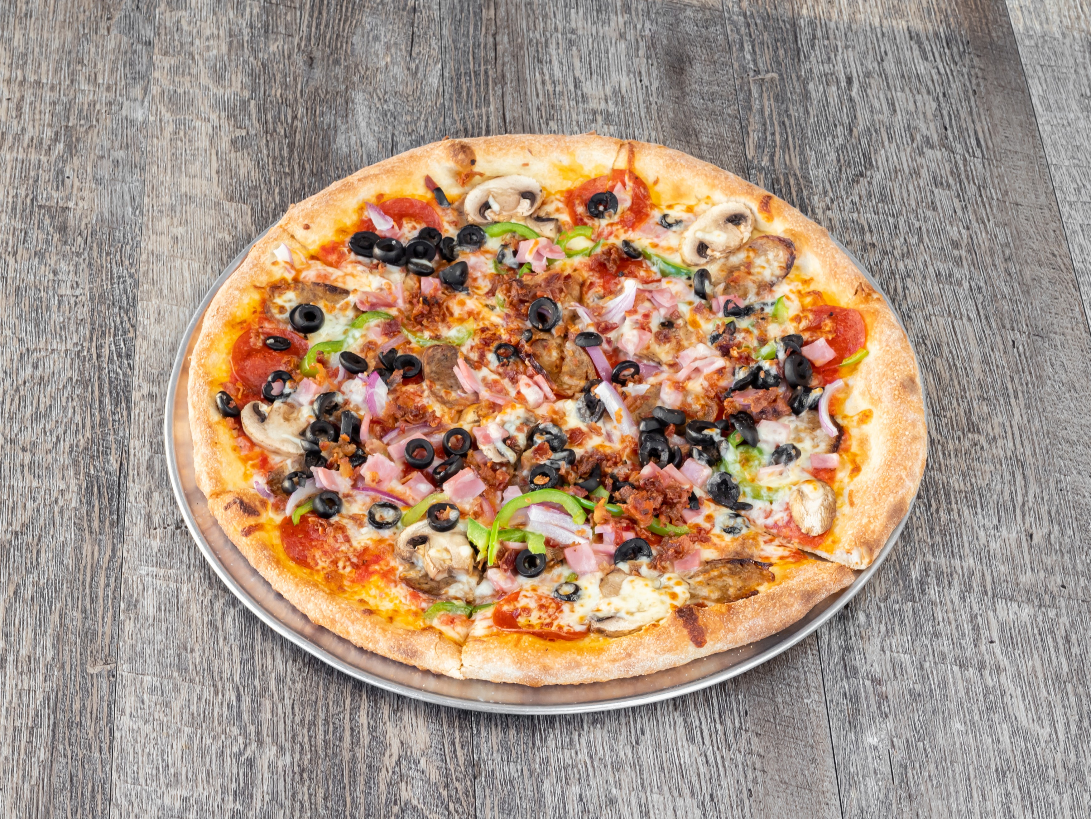 Order Meat Lover Pizza food online from The Pasta Bar store, San Antonio on bringmethat.com