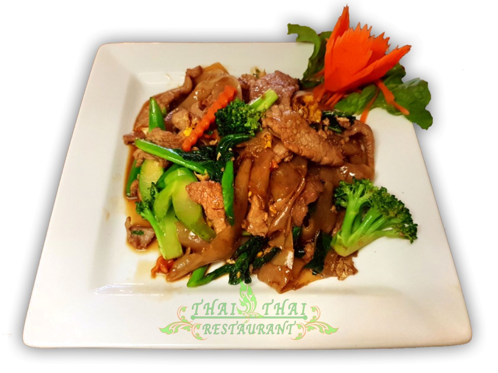 Order N3. Pad See-Ewe food online from Thai Thai Restaurant store, Fallbrook on bringmethat.com