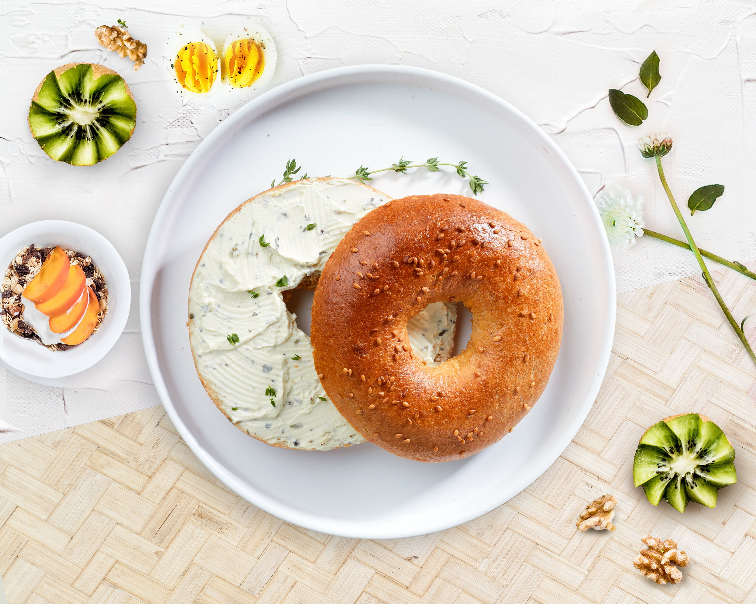 Order Bagel & Cream Cheese Duo food online from First Meal First store, Armonk on bringmethat.com