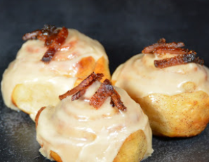 Order Maple Bacon Cinnamon Rolls (3) food online from Boss. Pizza + Wings store, Buena Park on bringmethat.com