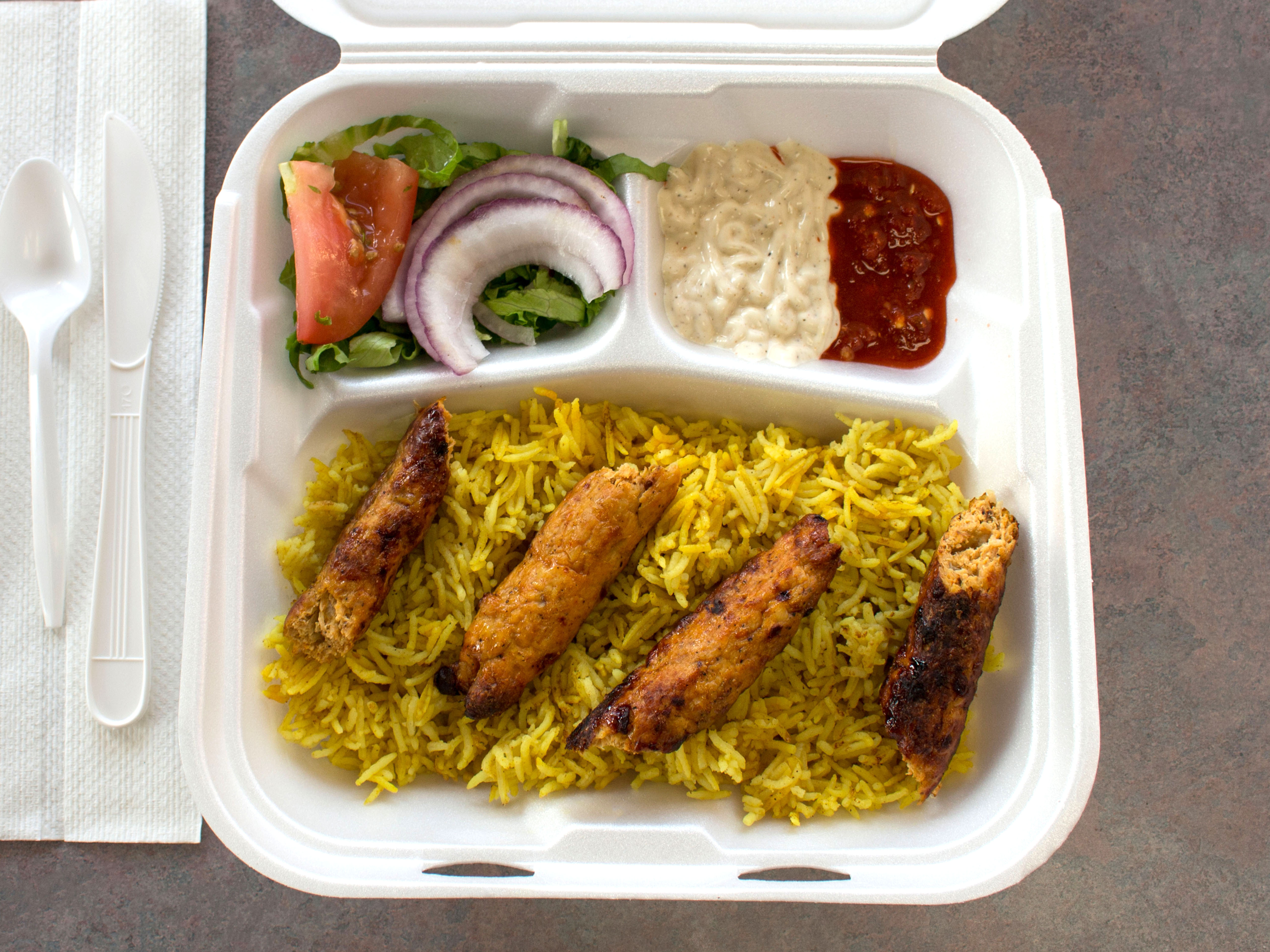 Order Seekh Kabab over Rice food online from Gourmet Hots store, Rochester on bringmethat.com