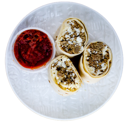 Order Egg White Turkey Sausage Breakfast Burrito food online from Utopia Food & Fitness store, Southlake on bringmethat.com