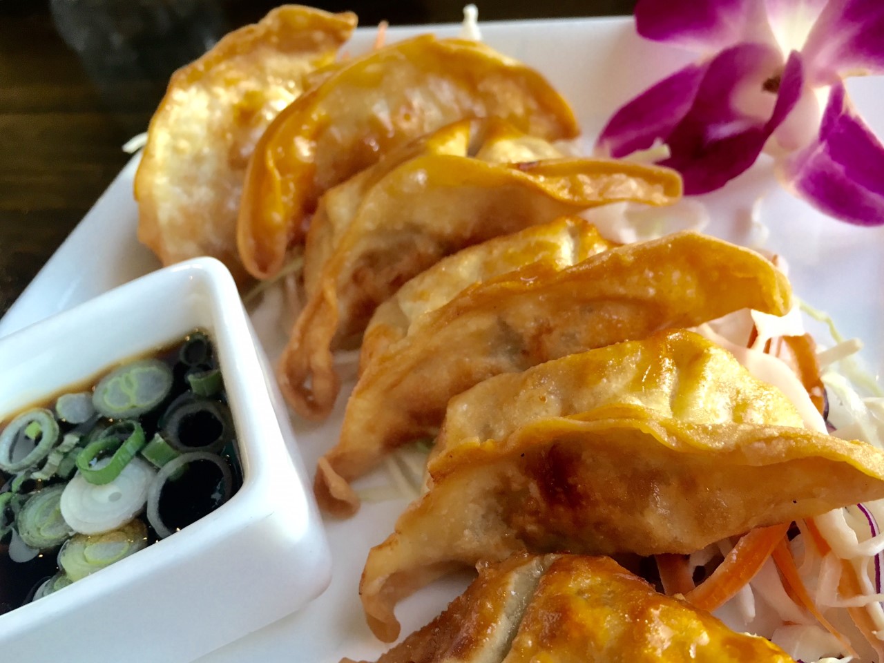 Order Pot Sticker food online from The Patio Fine Thai Cuisine store, Seattle on bringmethat.com