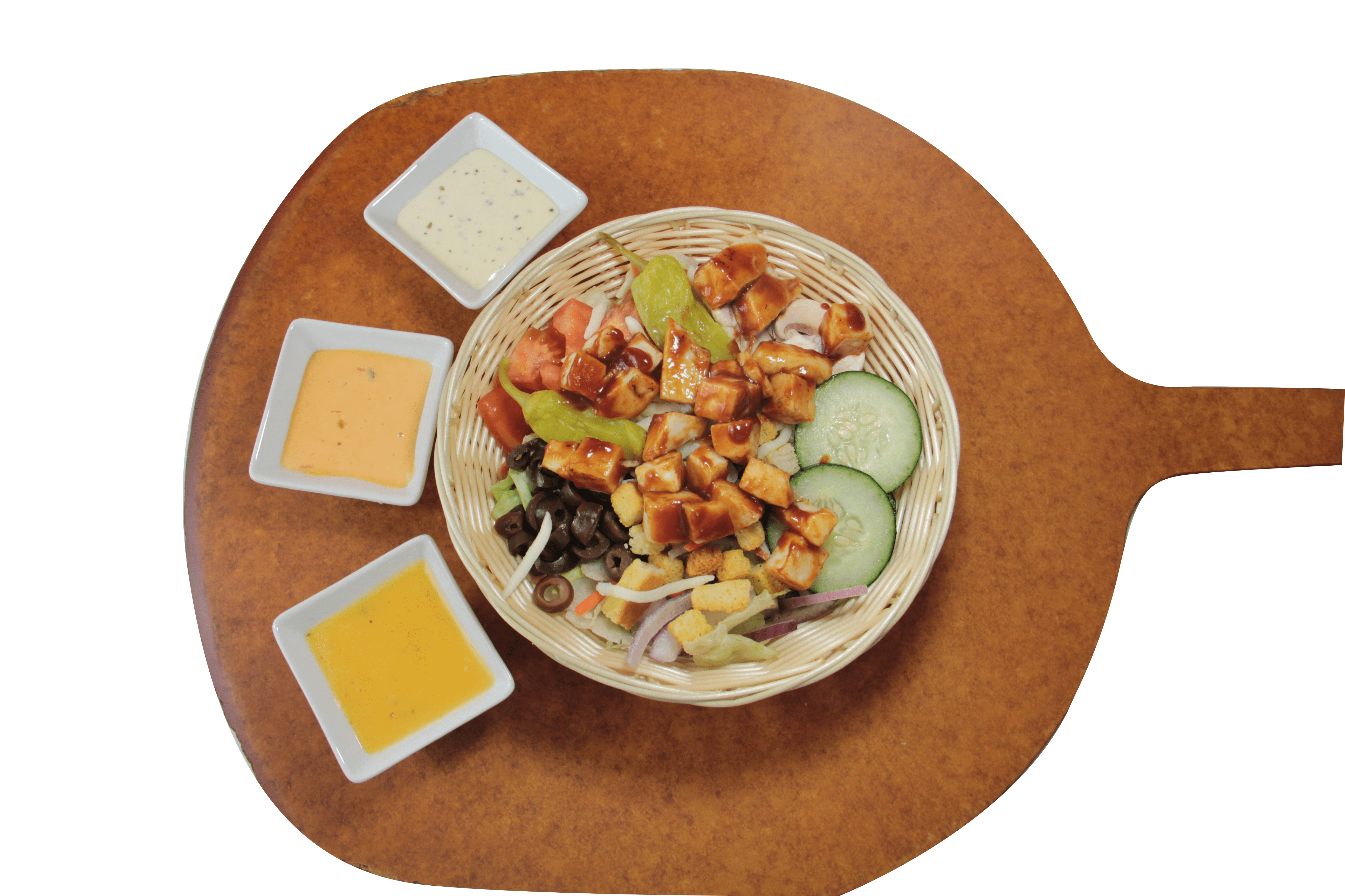 Order BBQ Chicken Salad food online from Tumby Pizza store, Los Angeles on bringmethat.com