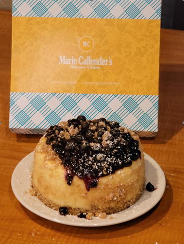 Order 6" Blueberry Streusel Cheesecake food online from Marie Callender store, Modesto on bringmethat.com