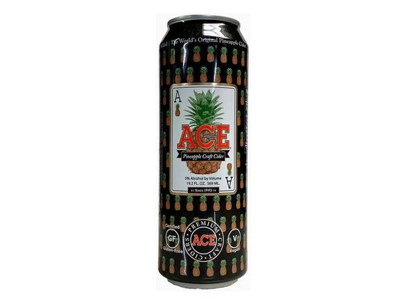 Order Ace Pineapple Cider - 19.2oz Can food online from Kirby Food & Liquor store, Champaign on bringmethat.com