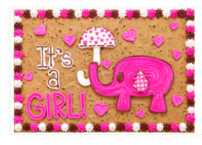 Order It’s a Girl Elephant O4038 food online from Cookie Co store, Longview on bringmethat.com