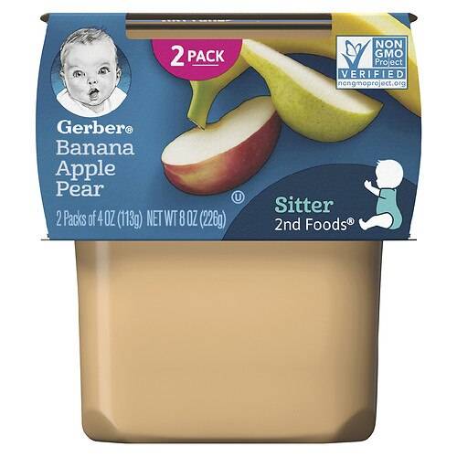 Order Gerber Baby Food Banana, Apple, Pear - 4.0 oz x 2 pack food online from Walgreens store, Cary on bringmethat.com