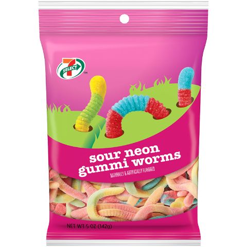 Order 7-Select Sour Neon Gummi Worms 5oz food online from 7-Eleven store, West Columbia on bringmethat.com