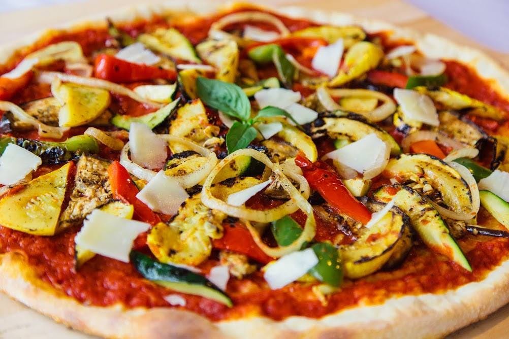 Order Vegetable Pizza - Small food online from Pizza Village Tomato Pie store, Lahaska on bringmethat.com