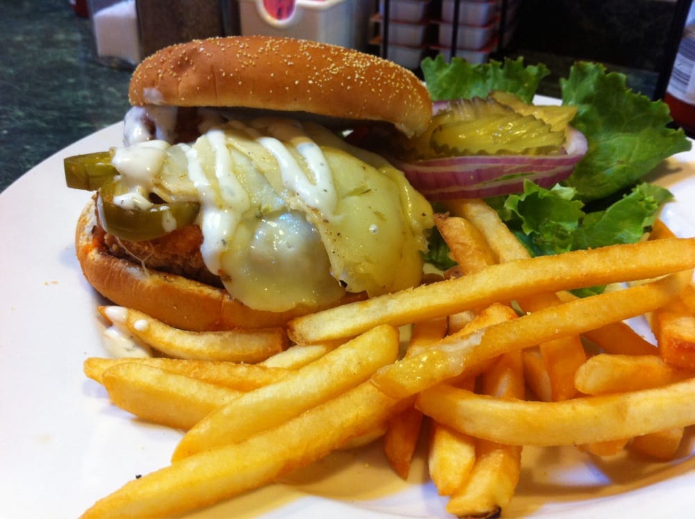 Order Crispy Chicken Burger food online from Royal Donut Cafe store, Burlingame on bringmethat.com