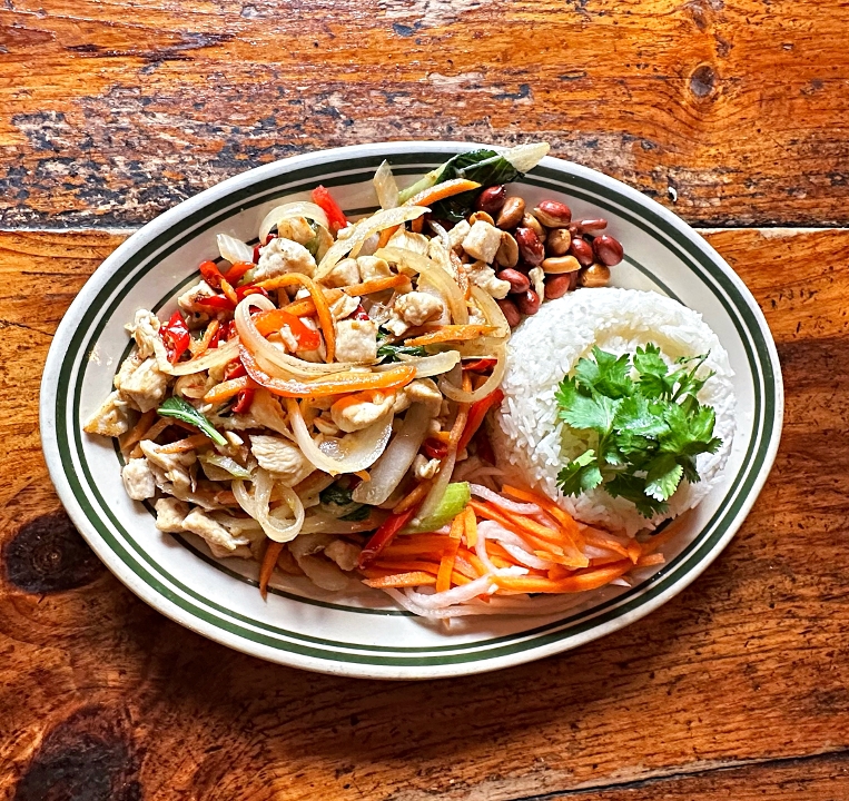 Order Thai Basil Stir Fry.. food online from The Expat store, New York on bringmethat.com