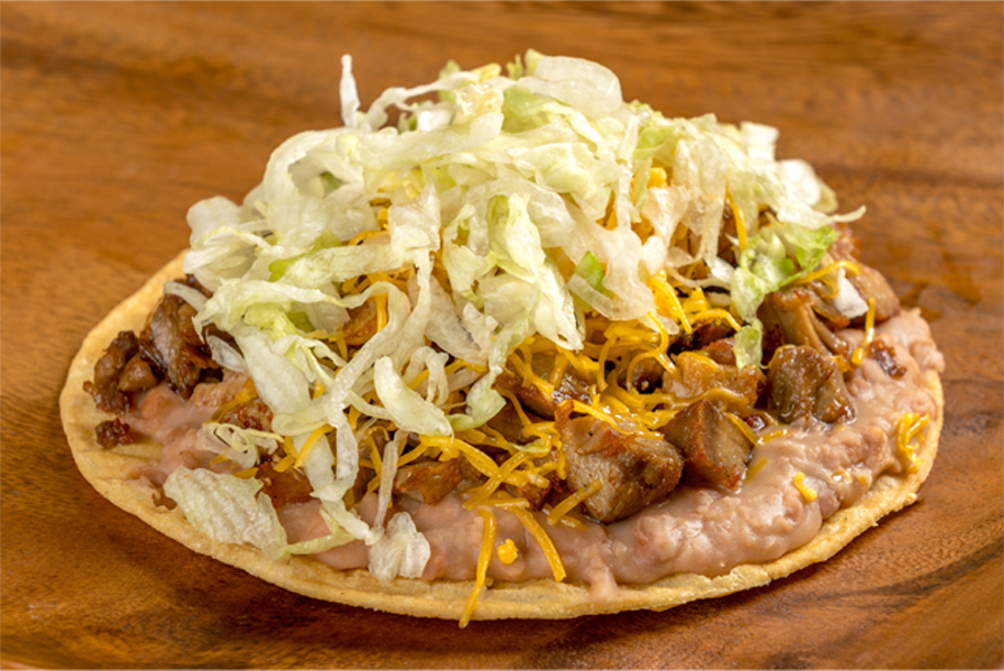 Order Carnitas Tostada food online from Filibertos Mexican Food store, Oro Valley on bringmethat.com