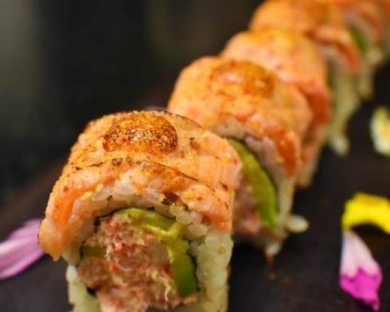 Order Seared Salmon & Dungeness Crab Roll food online from Roka Akor store, San Francisco on bringmethat.com