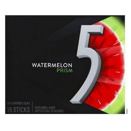 Order 5 Gum Watermelon Prism (15 Sticks) food online from Light Speed Market store, Marietta on bringmethat.com