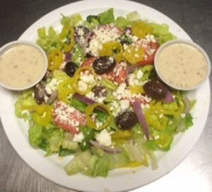 Order Greek Salad food online from Massino's Pizzeria store, Aurora on bringmethat.com