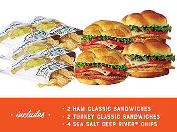 Order Ham & Smoked Turkey Classic Sandwich 4- Pack food online from Honeybaked Ham store, Youngstown on bringmethat.com