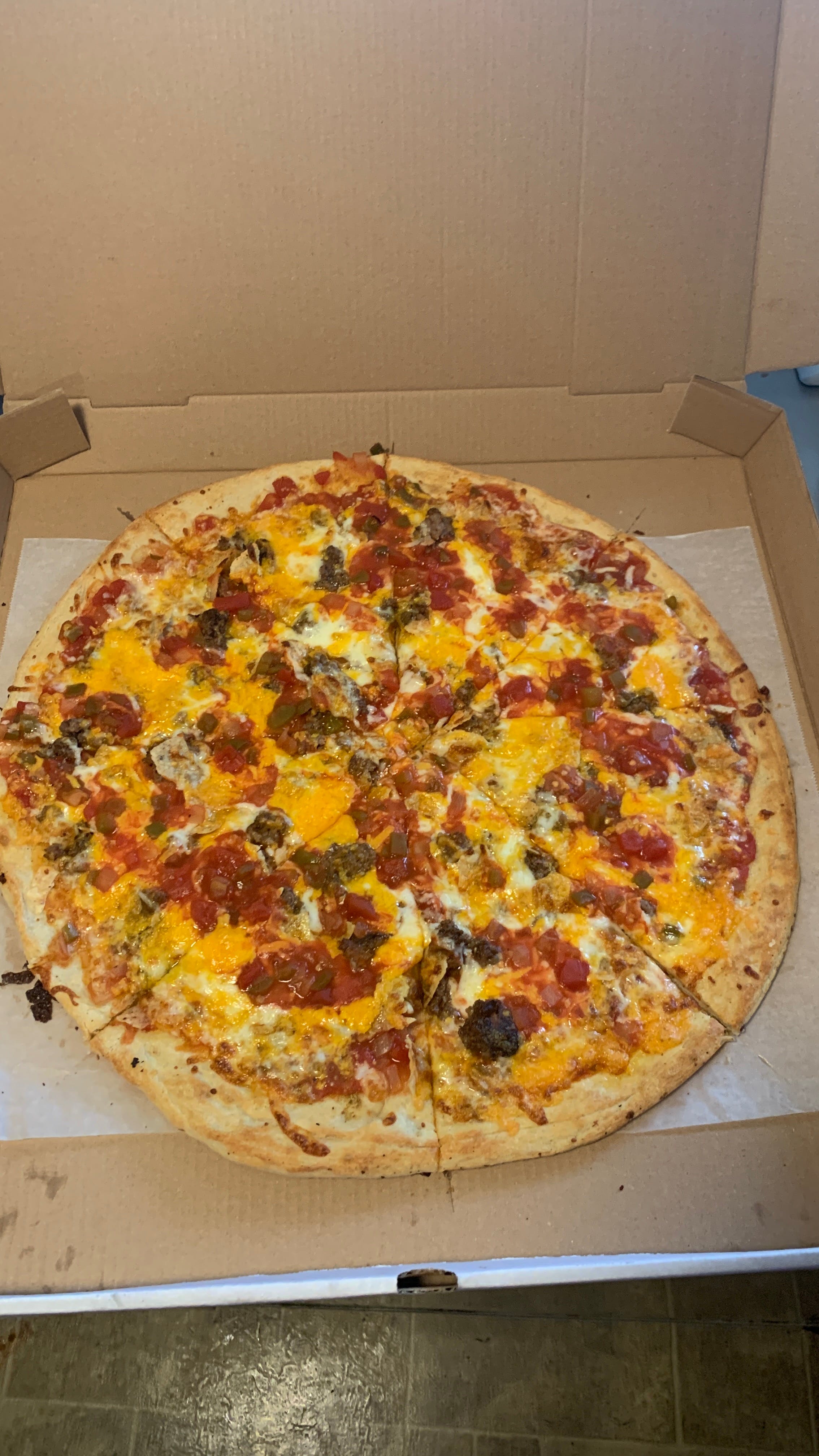 Order Taco Pizza - Small 12'' food online from Dals Pizza store, Trevorton on bringmethat.com