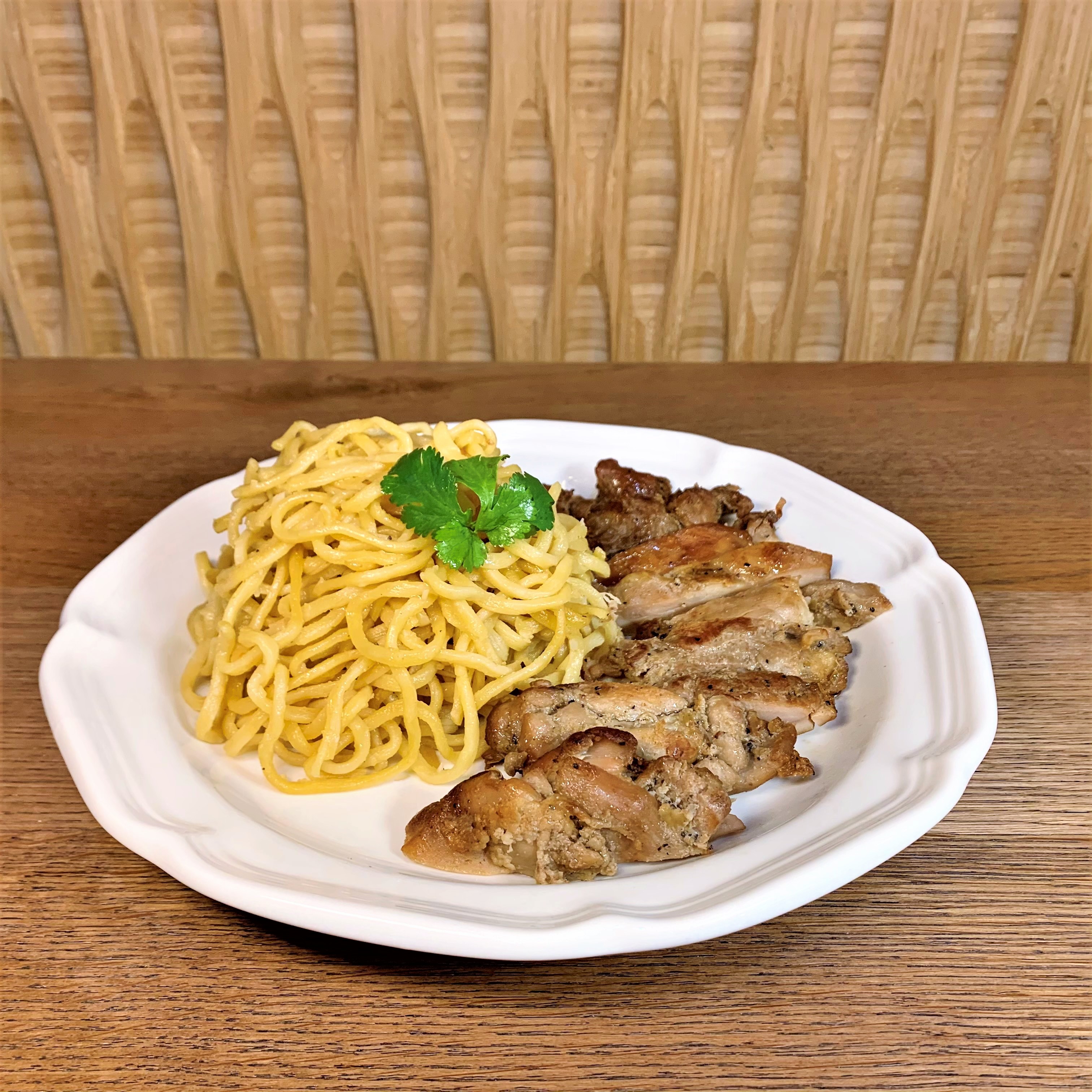 Order Grilled Chicken Garlic Noodles food online from My Cup Of Tea store, San Francisco on bringmethat.com