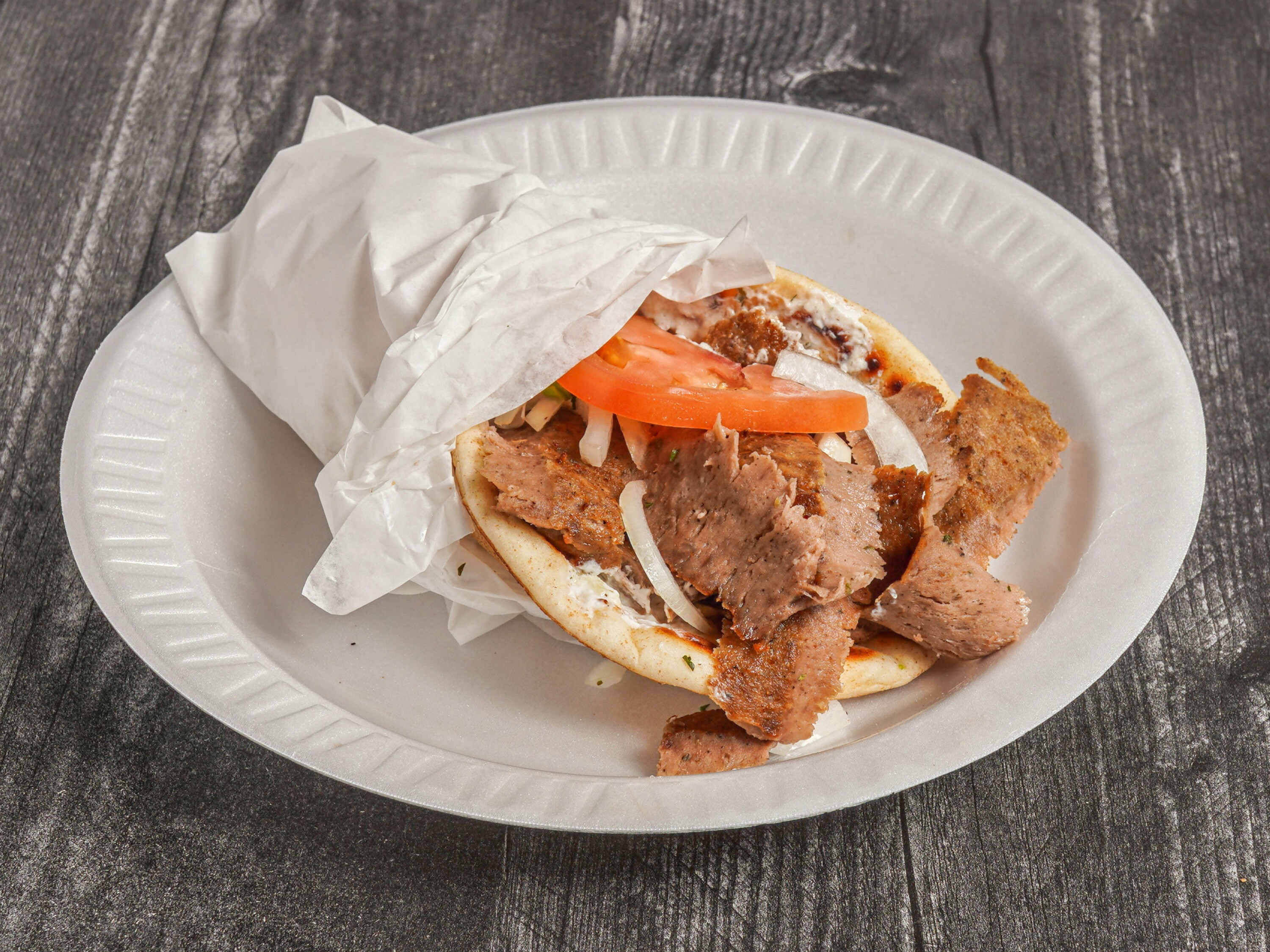 Order Gyro Sandwich food online from Jeff's Red Hots store, Chicago on bringmethat.com