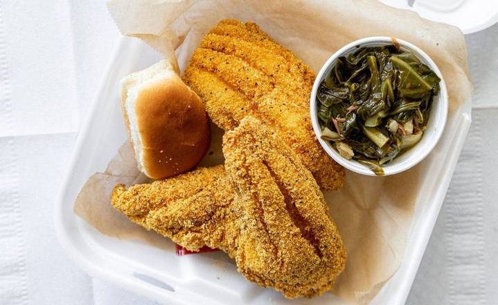 Order Cornmeal Crusted Catfish Dinner food online from The Blazing Chicken Shack Ii store, Denver on bringmethat.com