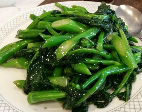 Order J6. Sauteed Chinese Broccoli with Salted Fish food online from Hakka Restaurant store, San Francisco on bringmethat.com