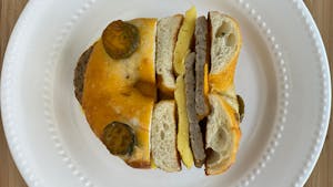 Order Sausage, Egg + Cheese Eggel food online from Stb store, Vancouver on bringmethat.com