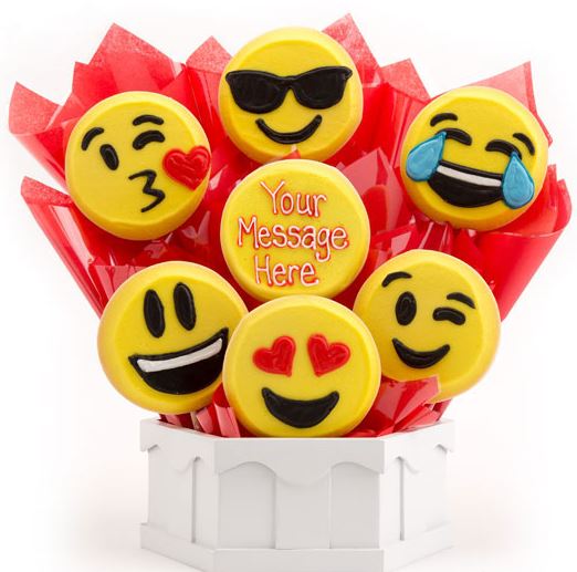 Order A446. Sweet Emojis Bouquet food online from Cookies By Design store, Glenview on bringmethat.com
