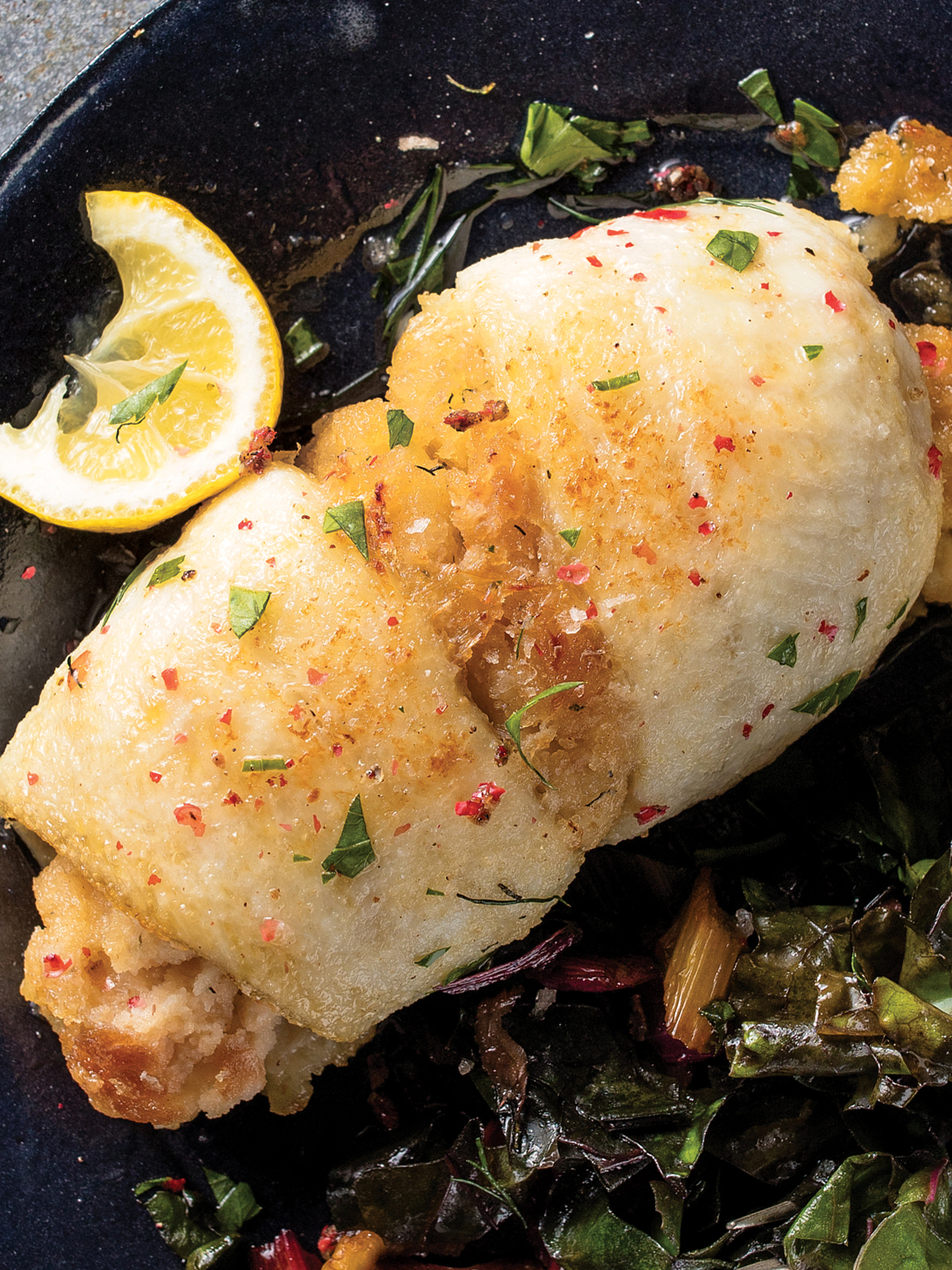 Order 4 Stuffed Sole with Scallops & Crabmeat (4.5 oz.) food online from Omaha Steaks store, Denver on bringmethat.com