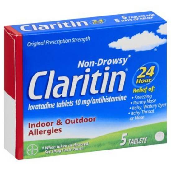 Order Claritin 24 Hour Allergy Tabs (5 count) food online from 7-Eleven By Reef store, Marietta on bringmethat.com