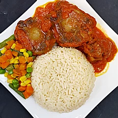 Order White Rice w/ Mixed Veggies food online from Chobas African Kitchen & Bakery store, Waldorf on bringmethat.com