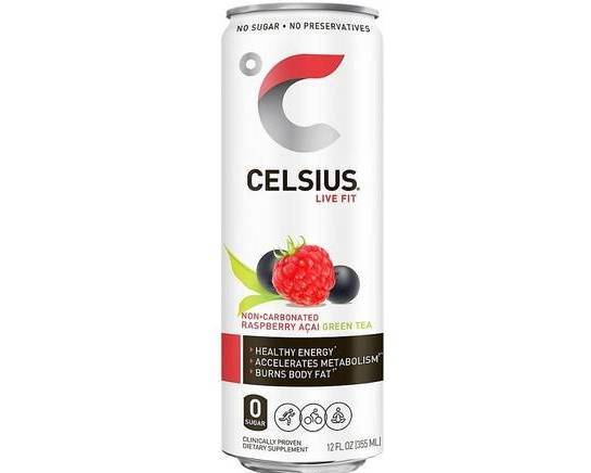 Order Celsius Raspberry Acai Green Tea food online from Fialkoff Kosher Pizza store, Lawrence on bringmethat.com
