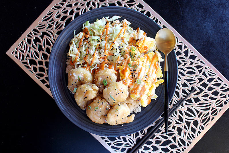 Order honey shrimp bowl food online from Sunny To Go store, Santa Clara on bringmethat.com