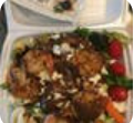 Order Greek Salad with Chicken & Shrimp food online from Purple Pizza & Grill store, Ewing on bringmethat.com