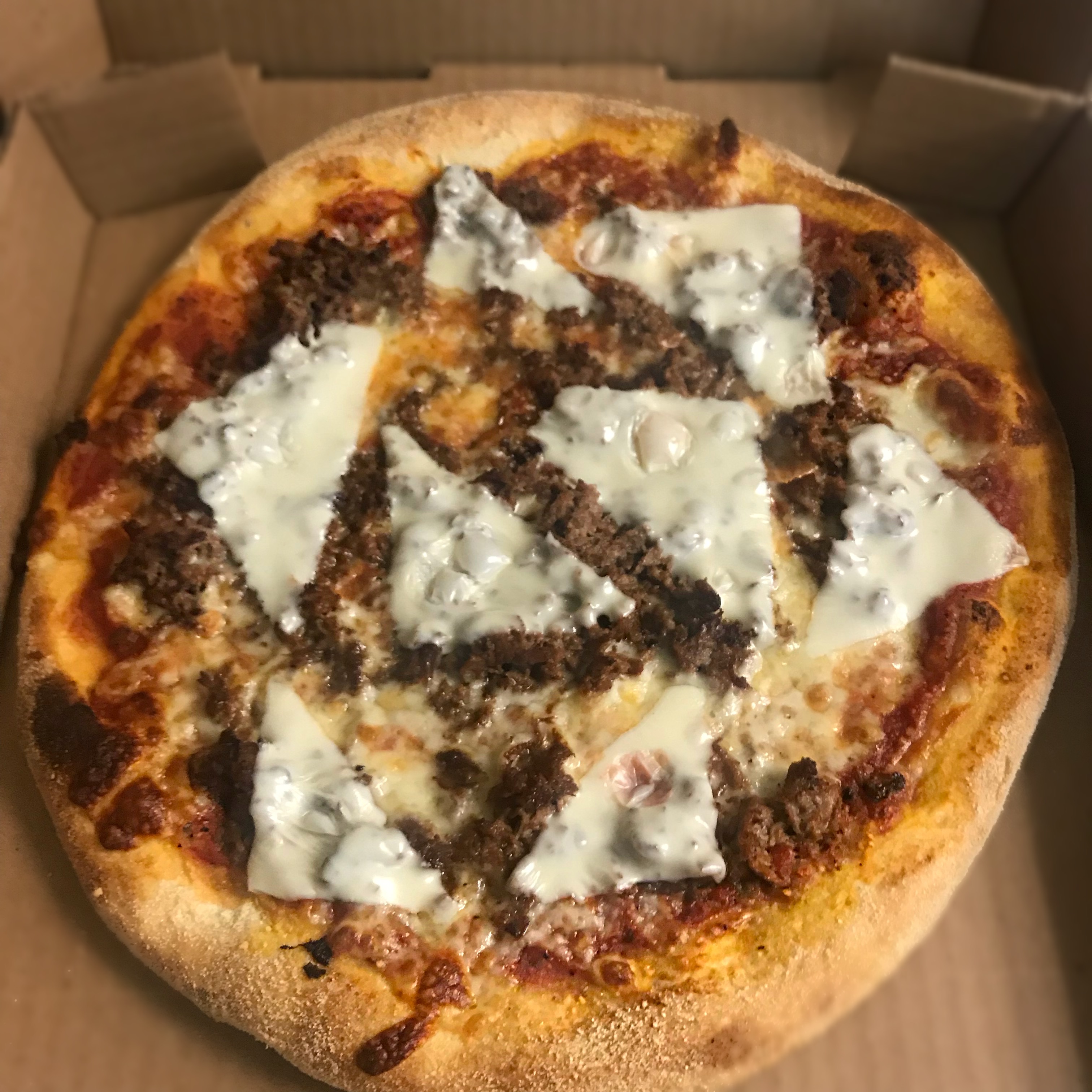 Order Steak and Cheese Pizza food online from Gaya Pizzeria store, Somerville on bringmethat.com